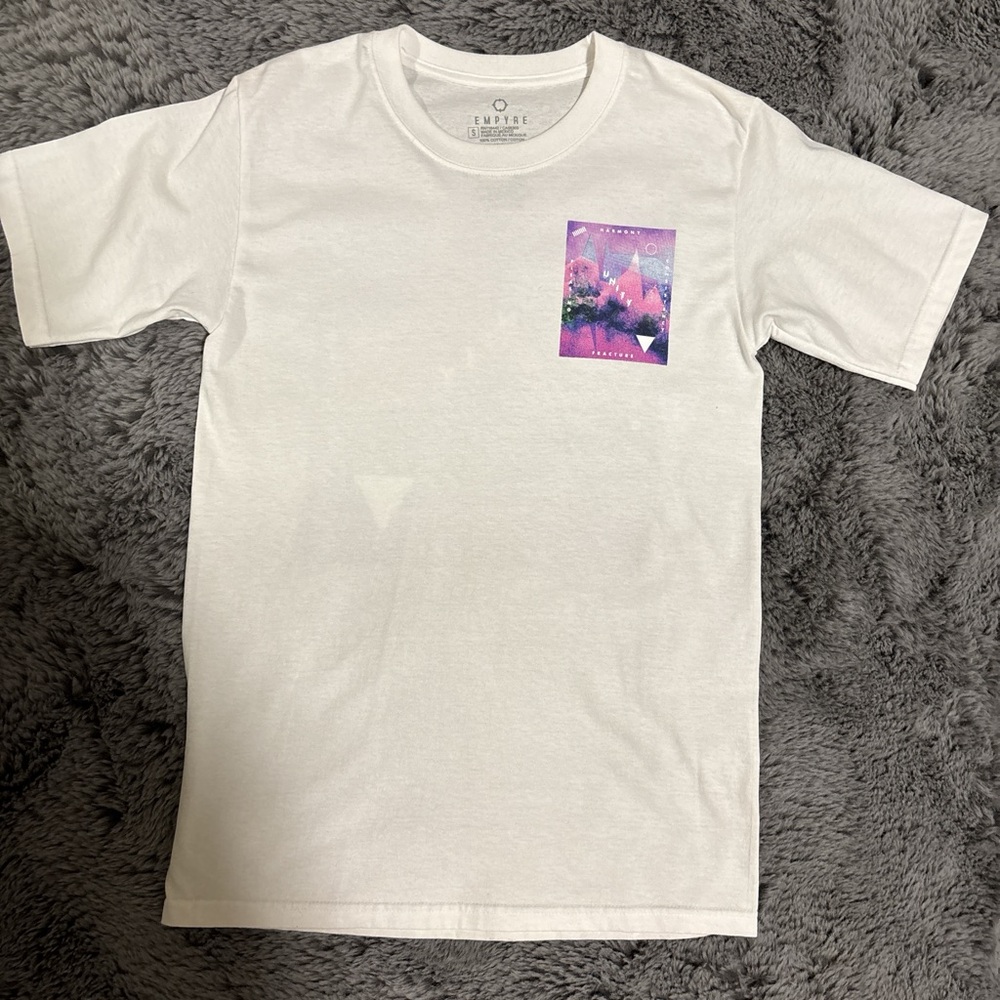 PacSun White Tee with Purple Graphic